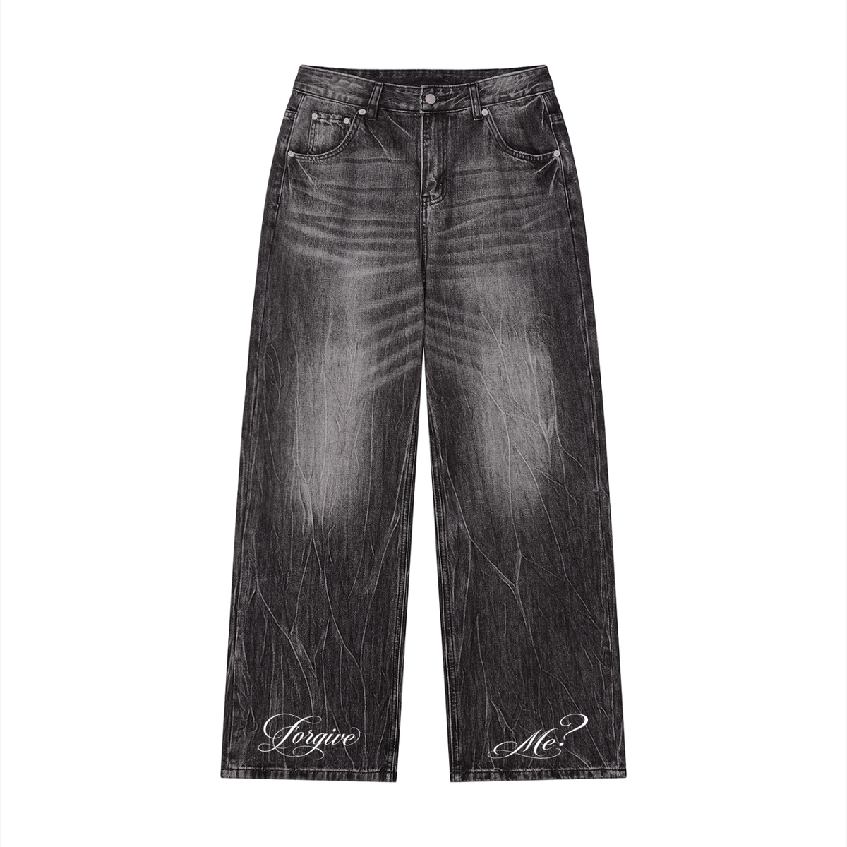 Black Relaxed Bootcut Jeans