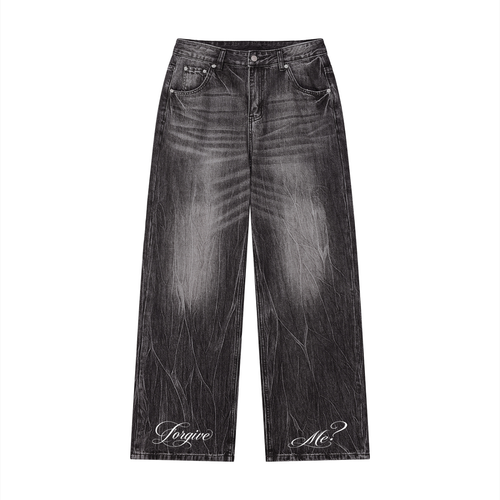 Black Relaxed Bootcut Jeans